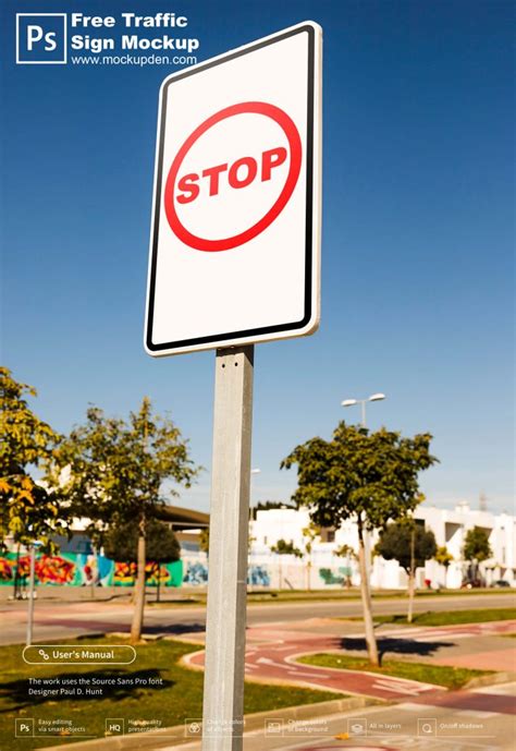 Free Traffic Sign Mockup Psd Template Here A Red Color Featuring