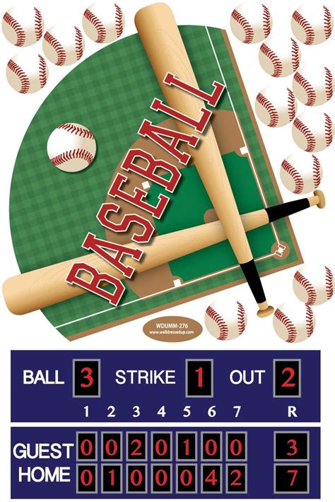 Large Baseball Diamond Scoreboard And Baseball Wall Decals Baseball