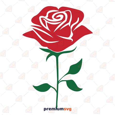 Red Rose Svg Rose Clipart Vector Instant Download Premiumsvg