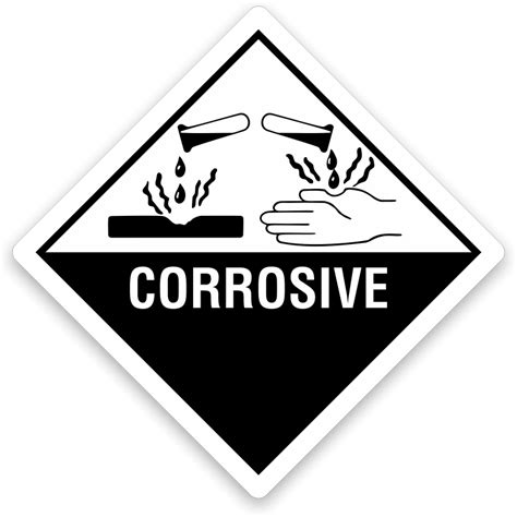 DOT HazMat Corrosive Labels 500 Labels Roll SKU LB D493 P500