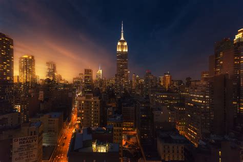 Empire State Building Night Wallpaper Happywall