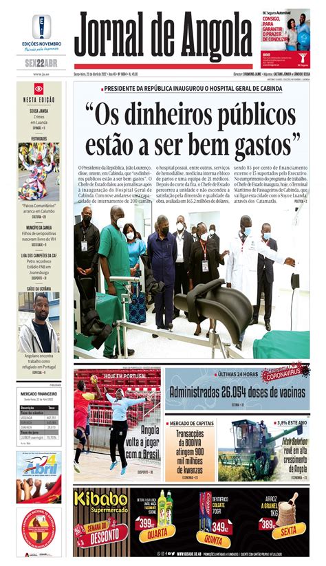 Jornal De Angola Sexta 22 De Abril De 2022