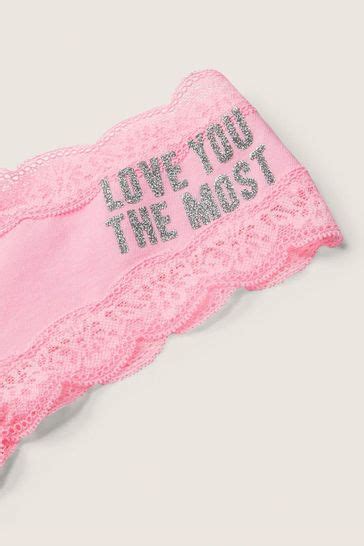 Victorias Secret Pink Lace Trim Cheeky Knicker Victorias Secret Ireland