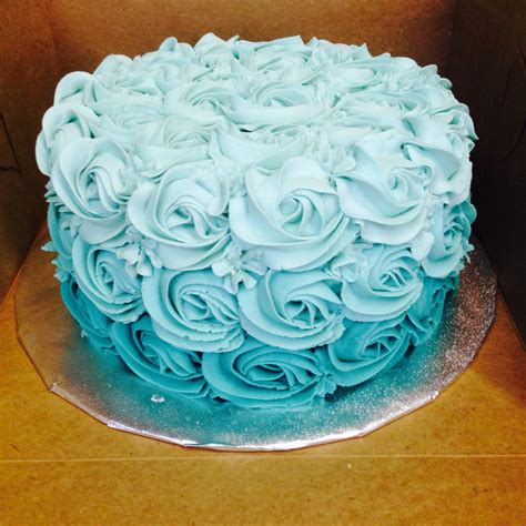 Blue Ombré Rosette Cake Made By Kirby Lauralous Cupcake Cookies