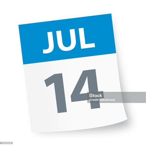 7 월 14 일달력 아이콘 0명에 대한 스톡 벡터 아트 및 기타 이미지 0명 14 2018년 Istock