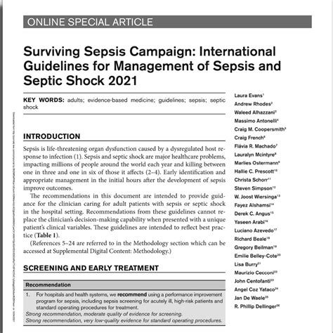 SCCM On Twitter NEW The Surviving Sepsis Campaign Has Released