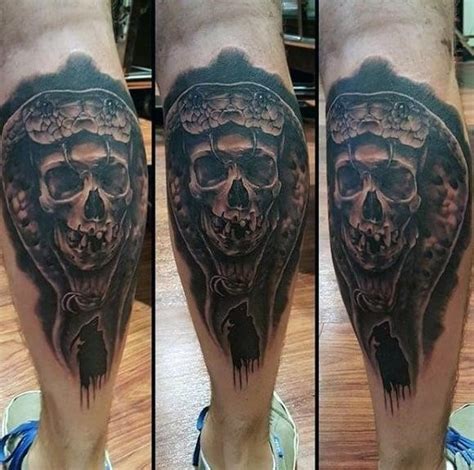 Skull Calf Tattoos For Men