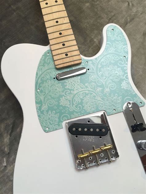 Seafoam Paisley Custom Embossed Bakelite Pickguard Fender Telecaster