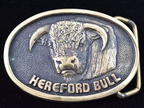 Hereford Bull 1970s Vintage Solid Brass Belt Buckle Etsy In 2020