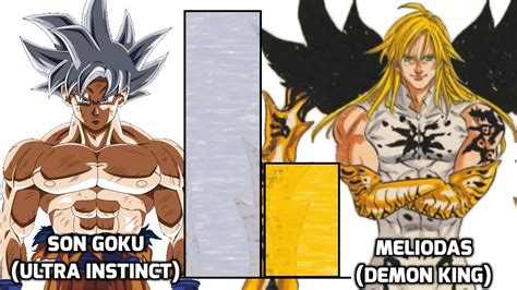 Dbzmacky Demon King Meliodas Vs Goku Power Levels Over The Years Youtube