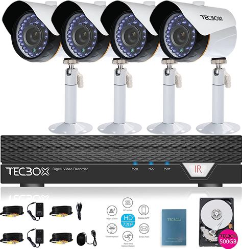 Tecbox Ahd Dvr 4 Channel Cctv Security Camera System With 4