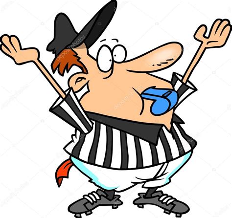 Cartoon Football Referee Signalling Touchdown ⬇ Vector Image by ...