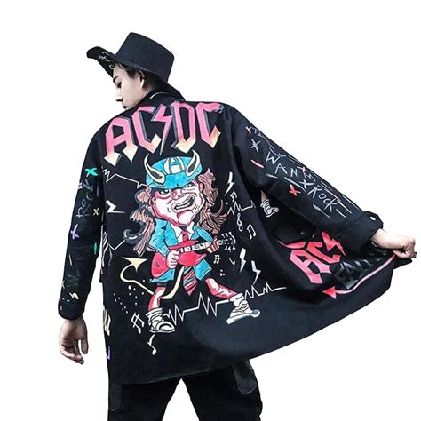 Buy Fashion Brand Graffiti Men Long Jacket Coat 2018