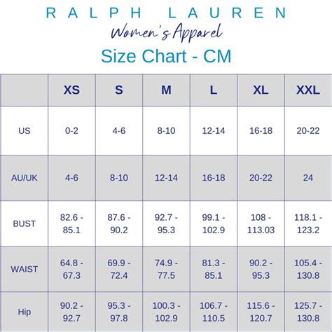 Size Guide Ralph Lauren Apparel Women Ao Official Store