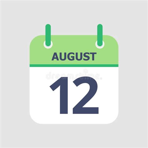 Calendar 12th Of August Stock Vector Illustration Of Information