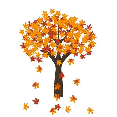 Brightly Colored Autumn Maple Tree Leaves On A Background Eps 10 Vector