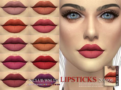 The Sims Resource S Club Wm Ts4 Lipstick 201906