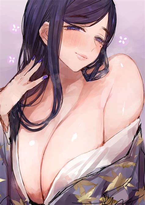 C Cu Akinaga Kaede 1girl Bare Shoulders Blush Breasts Cleavage Huge Breasts Japanese