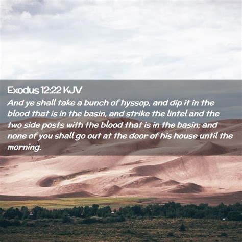 Exodus 1222 Kjv And Ye Shall Take A Bunch Of Hyssop And Dip It
