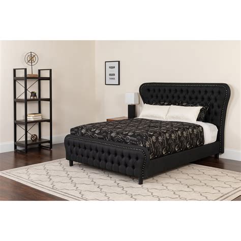 Flash Furniture Cartelana Tufted Upholstered Full Size Platform Bed In