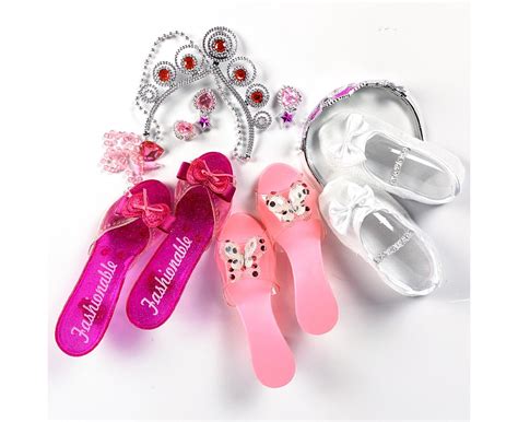 Princess Girls Dress Up High Heeled Shoe Set With Jewelry 3 Pack