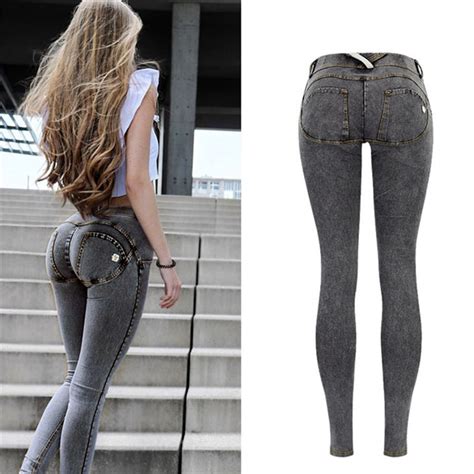 Fatobenery Sexy Low Waist Jeans Woman Peach Push Up Hip Skinny Denim