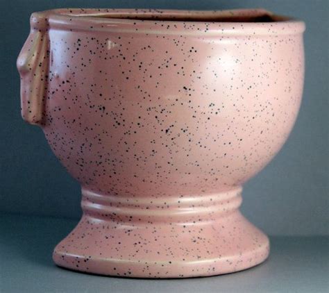Vintage Planter Mccoy Art Pottery Pink Speckled Urn Wall Pocket Vase