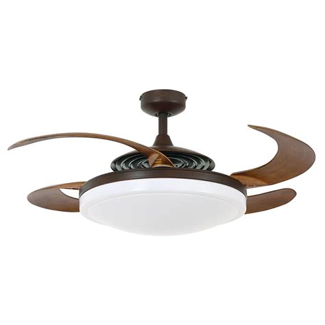 Fanaway Evo2 Oil Rubbed Bronze Retractable 4 Blade Lighting With Remote
