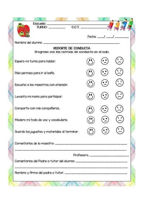 Formatos Variados Y Documentos Para El Curso 2019 2020 Evaluaciones Para Preescolar
