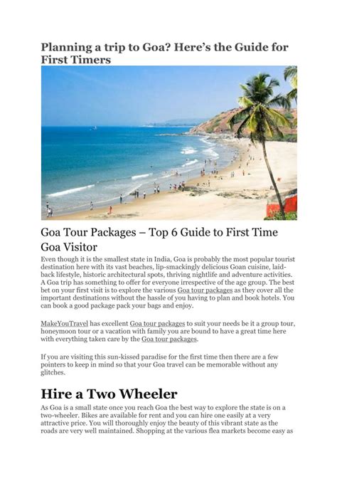 Ppt Planning A Trip To Goa Hereâ€ S The Guide For First Timers