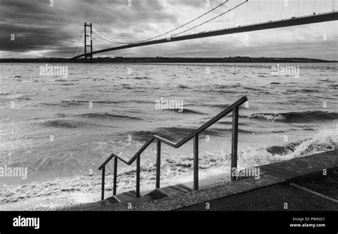 View Across The Humber Estuary With The Humber Bridge In The Background
