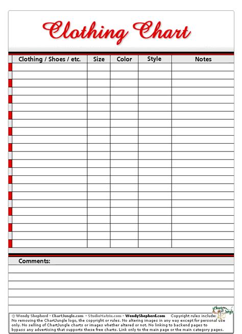 20 Clothing Inventory List Template Doctemplates