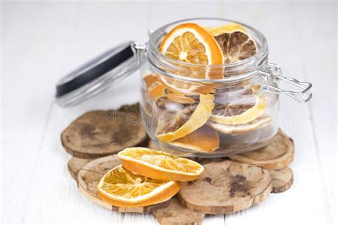Homemade Dried Oranges Slices In The Jar Dried Oranges In A Glass Jar