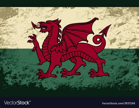 Welsh Flag Grunge Background Royalty Free Vector Image