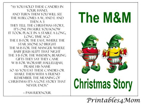 M&m christmas poem (printable included). The M&M Christmas Story - Over 8 Free Printables ...