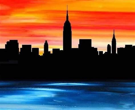 Pin By Melissa Delmoro On Paint Nite Skyline Artwork Skyline