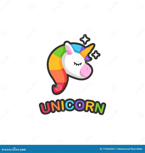 Unicorn Head With Colorful Hair Logo Icon Symbol Beauty And Fantasy