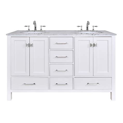 Stufurhome zevan 59 inch white double sink bathroom vanity eclife 60 bathroom vanity sink combo white w/side cabinet vanity clear round tempered glass vessel sink & 1.5 gpm water save chrome faucet & solid brass pop up drain,w/mirror (a16 2b02w) 4.3 out of 5 stars 9 $674.99$674.99 Stufurhome 60" Lissa Double Sink Bathroom Vanity - Pure ...
