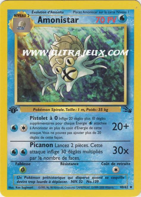 Ultrajeux Amonistar 4062 Carte Pokémon Cartes à Lunité Français