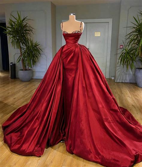 Red Prom Dresses 2021 Prom Dresses Detachable Prom Dresses