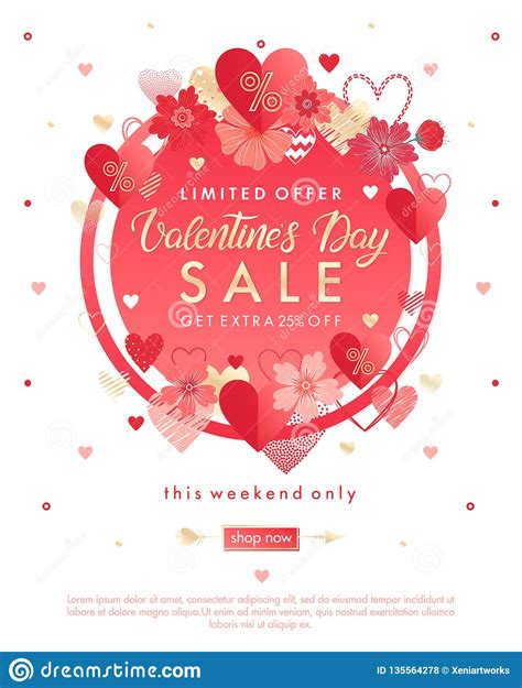 Valentines Day Special Offer Banner Stock Illustration Illustration