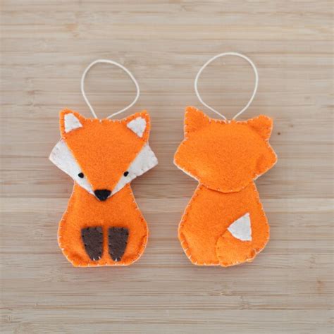 Felt Fox Ornament Handmade Fox Ornament Decorative Fox
