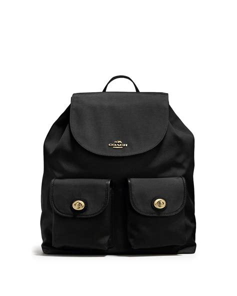 Coach Small Nylon Backpack In Black Lyst