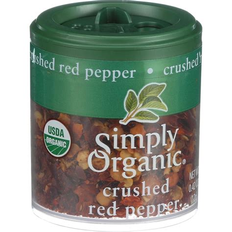 simply organic crushed red pepper certified organic 0 42 oz pack of 6