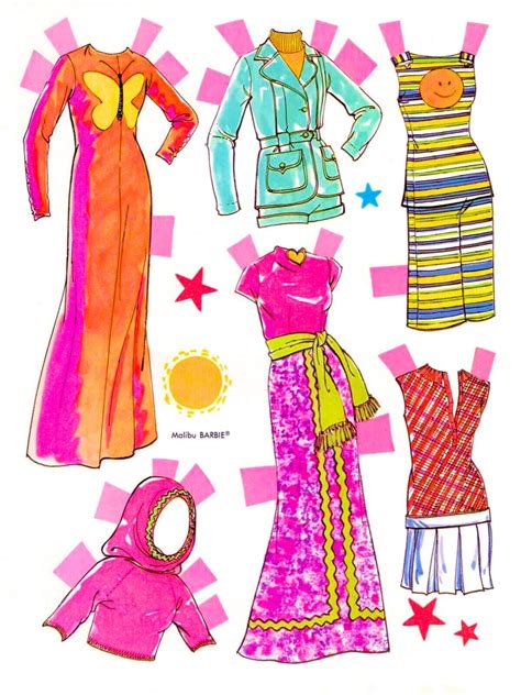 Vintage Paper Doll Printable Pdf Malibu Barbie Paper Doll Etsy