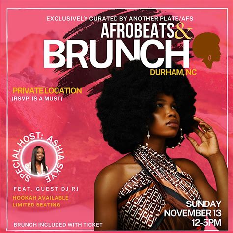 Afrobeats And Brunch 910 Scout Dr Durham 13 November 2022