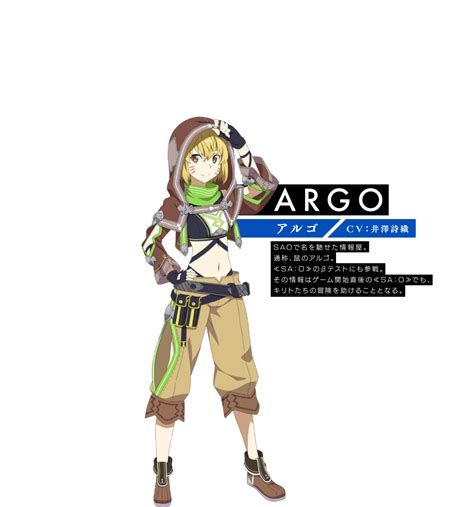 Argo The Rat Sword Art Online 10s 1girl Belt Black Gloves Blonde
