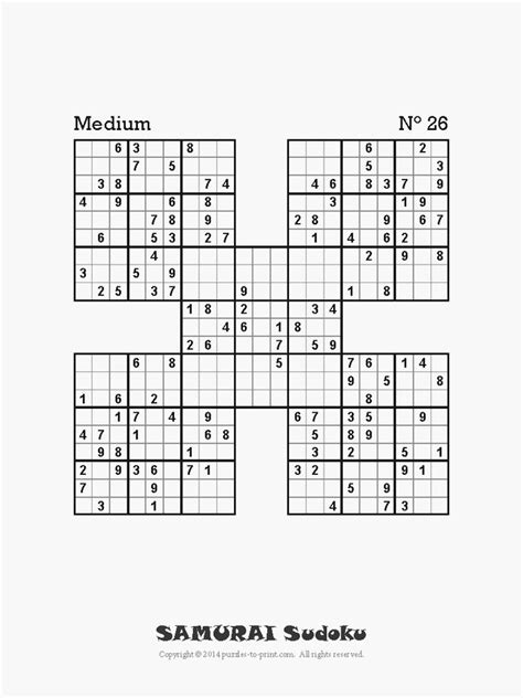 Medium Samurai Sudoku Sudoku Sudoku Printable Sudoku Puzzles