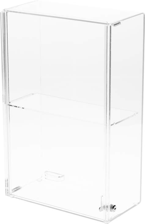 Plymor Clear Acrylic Sliding Back Locking Display Case 1 Shelf 1575