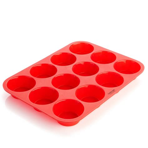 Ovenart Bakeware Silicone 12 Cup Muffin Pan Red N5 Free Image Download